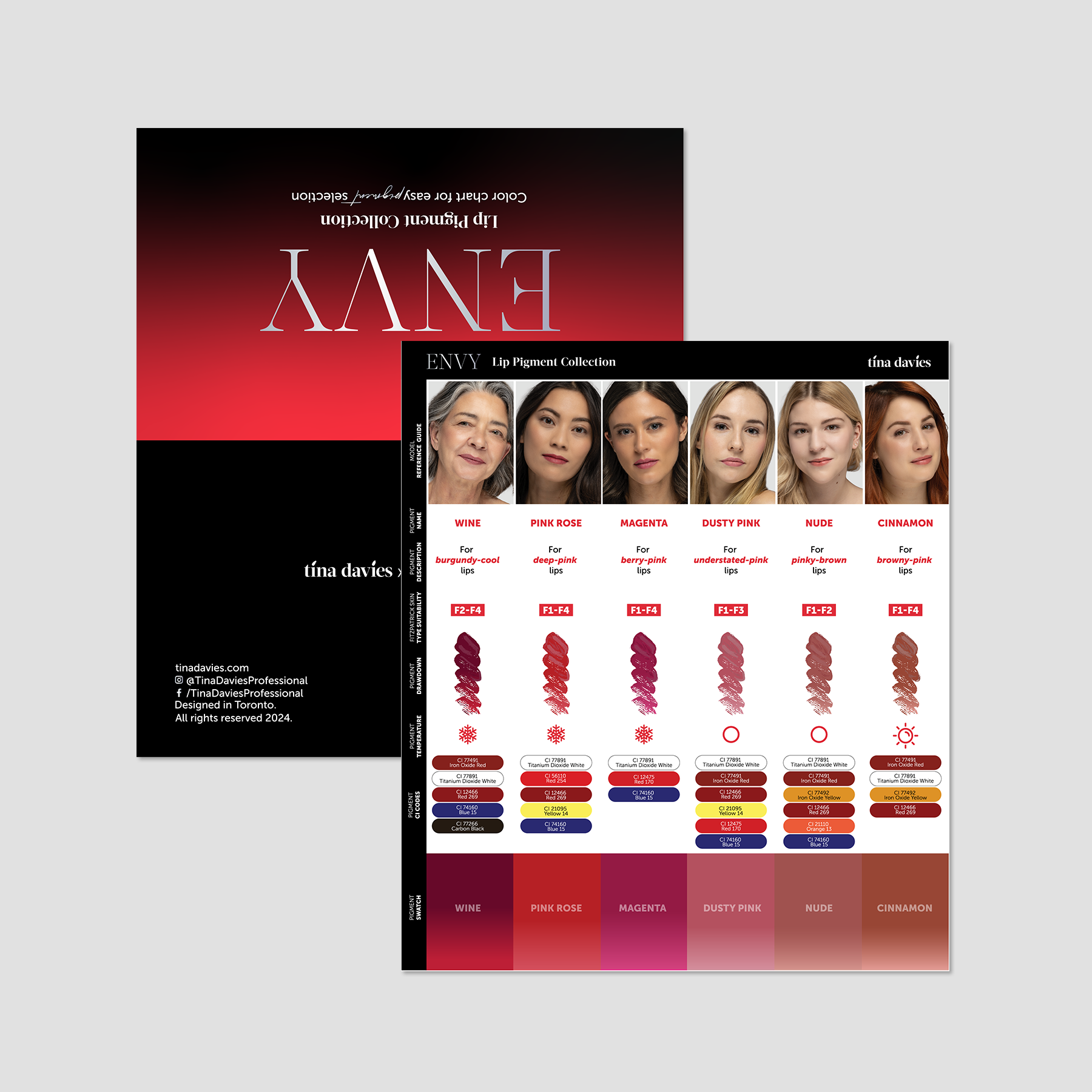 ‍Envy Lip Pigment Collection Color Chart (100% off)